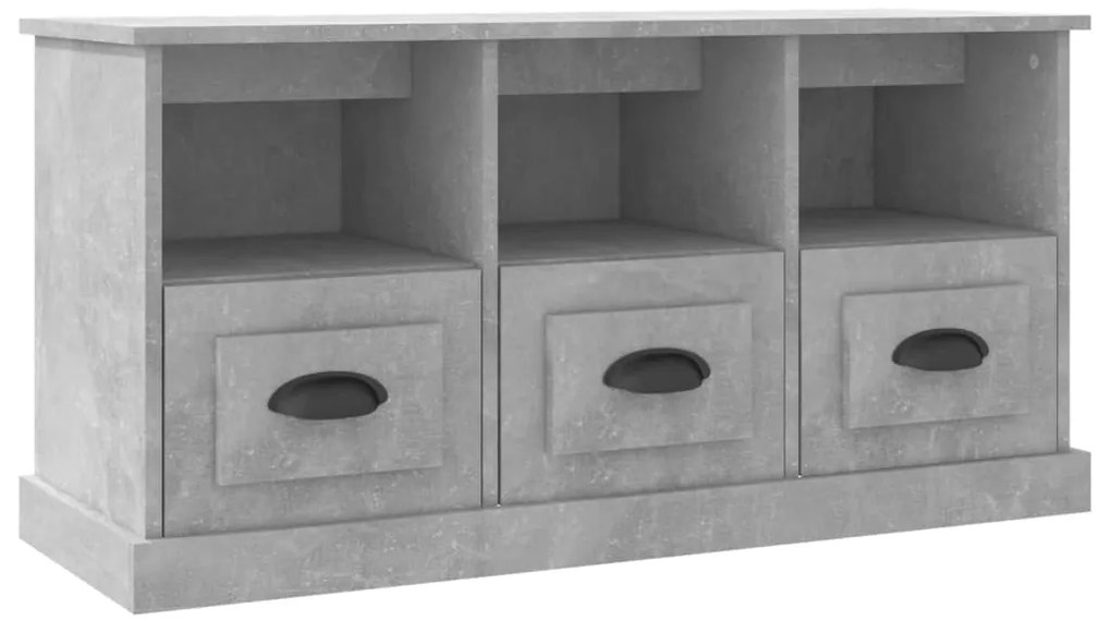vidaXL Έπιπλο Τηλεόρασης Γκρι Σκυροδέματος 100x35x50 εκ. Επεξ. Ξύλο
