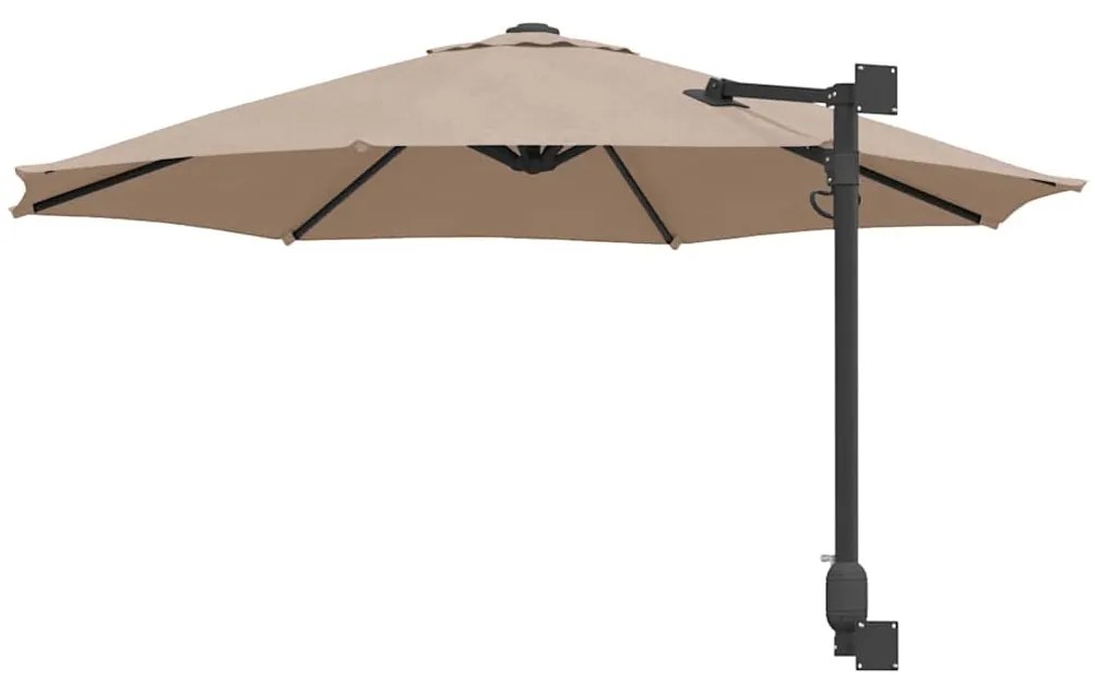 vidaXL Ομπρέλα Κήπου Ταμπά και Μαύρο 248 x 248 x 148 εκ