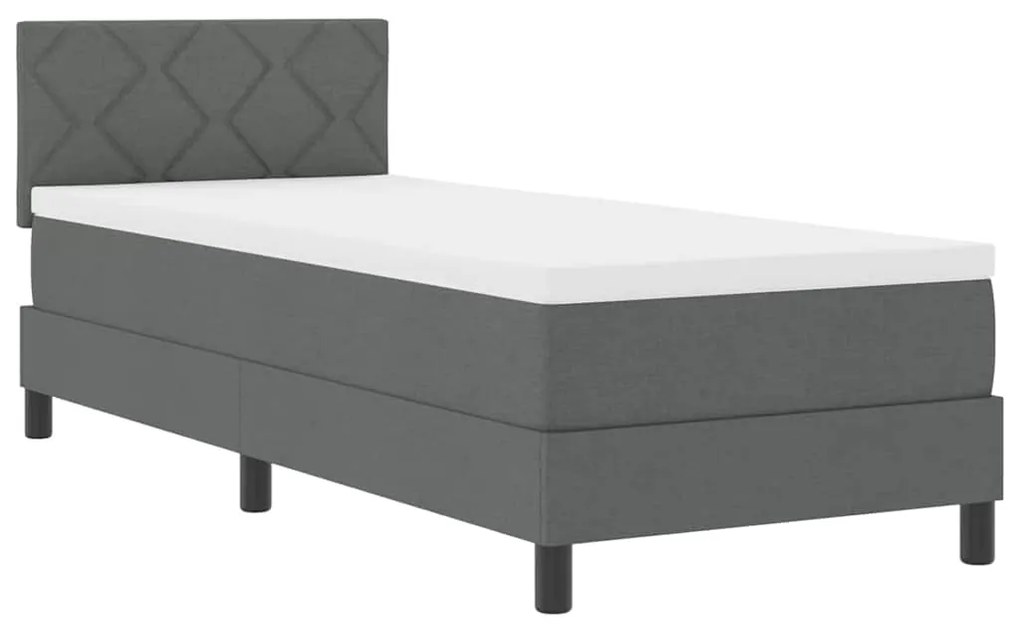 vidaXL Κρεβάτι box spring με στρώμα Σκούρο γκρι 80 x 200 cm ύφασμα