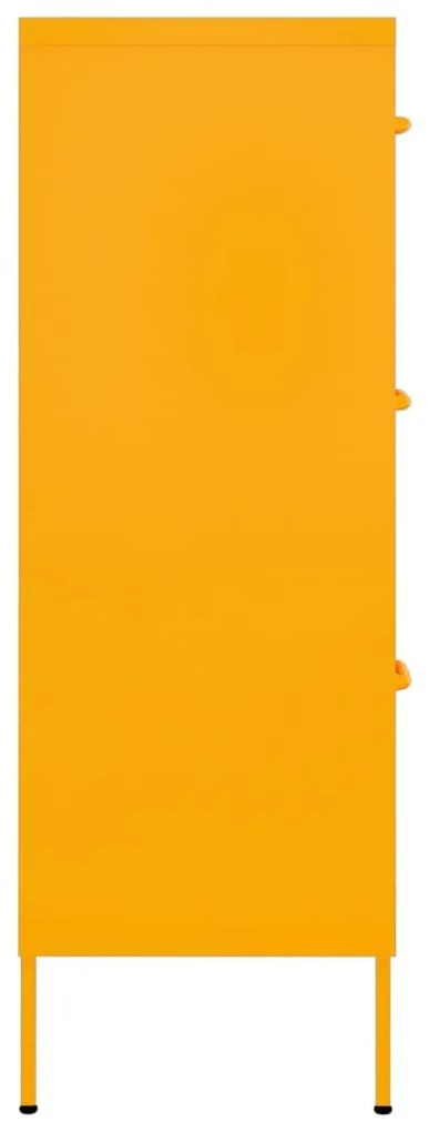 vidaXL Συρταριέρα Μουσταρδί 80 x 35 x 101,5 εκ. από Ατσάλι