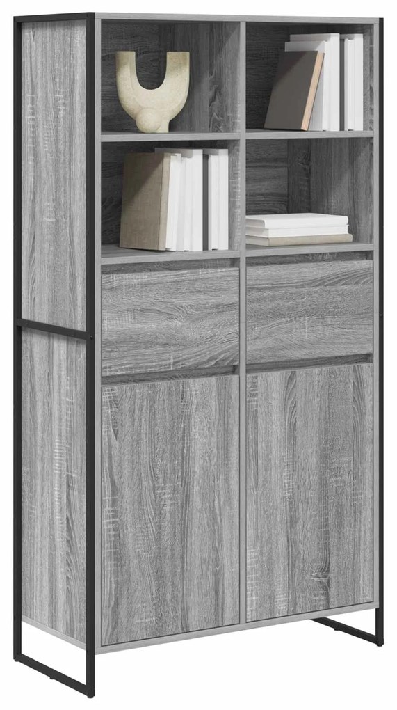 vidaXL Πλαϊνό γραφείο 2 pcs Γκρίζο Σονομα 81 x 36 x 150.5 εκ.