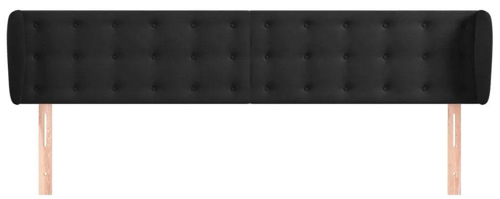 vidaXL Κεφαλάρι με Πτερύγια Μαύρο 183x23x78/88 εκ. Βελούδινο