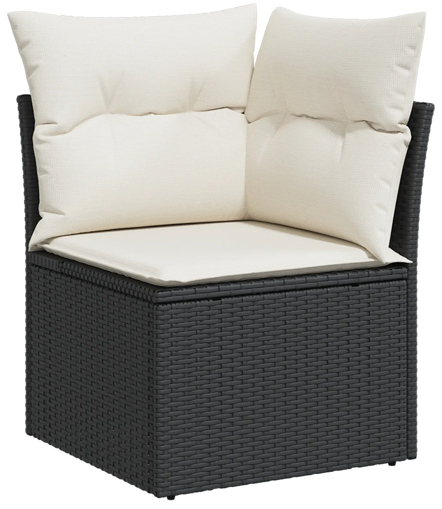 vidaXL Σετ καναπέ κήπου 7 pcs Μαύρος, λευκός 55 x 55 x 37 εκ