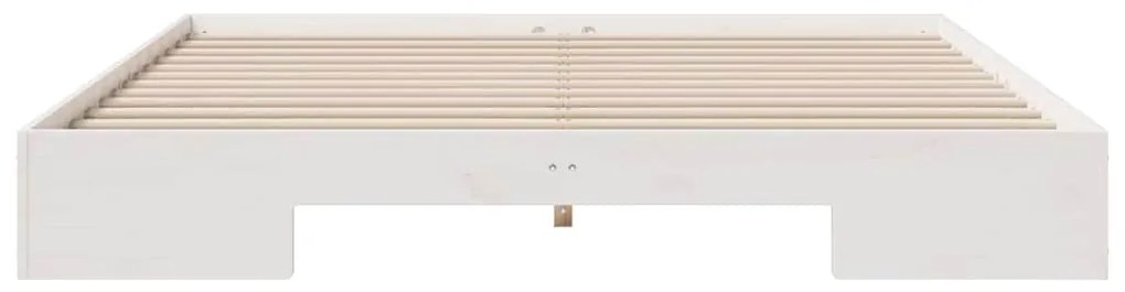 vidaXL Κρεβάτι δαπέδου Λευκό 180 x 200 cm Μασίφ ξύλο πεύκου