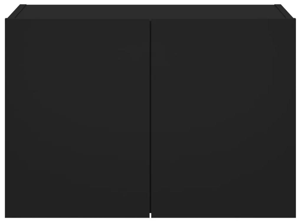 Έπιπλο Τοίχου Τηλεόρασης με LED Μαύρο 60x35x41 εκ. - Μαύρο