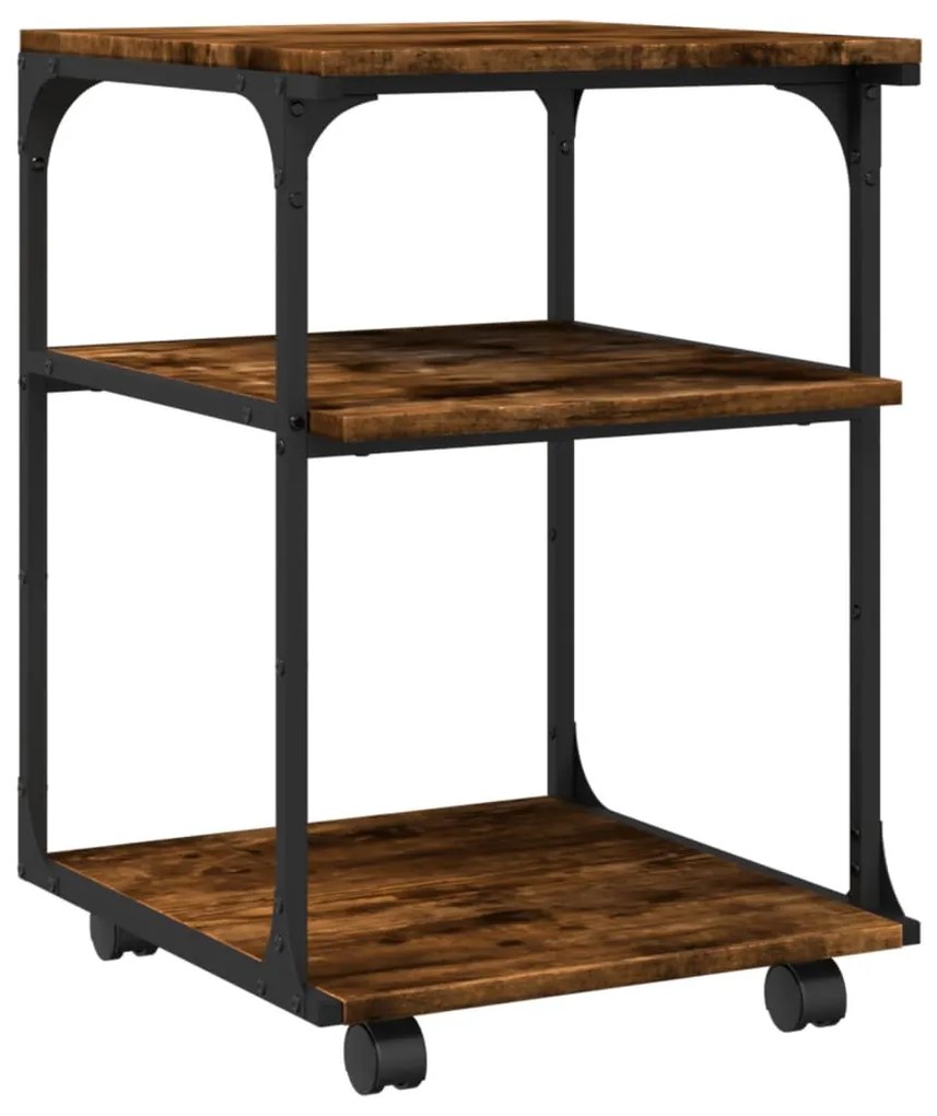 vidaXL Βάση Εκτυπωτή 3 Επιπέδων Καπνιστή Δρυς 43x48x64 εκ Επεξ. Ξύλο