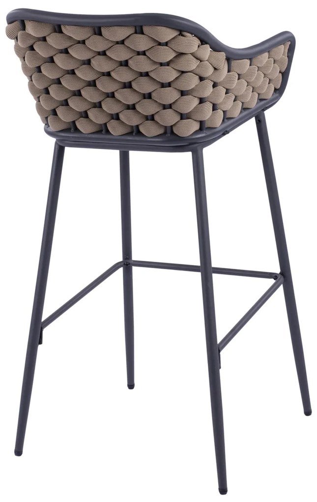 Σκαμπό Μπαρ KADE C5715 Μεταλλικό με Wicker Σχοινί Μπέζ 54x54x103 εκ. 54x54x103 εκ.