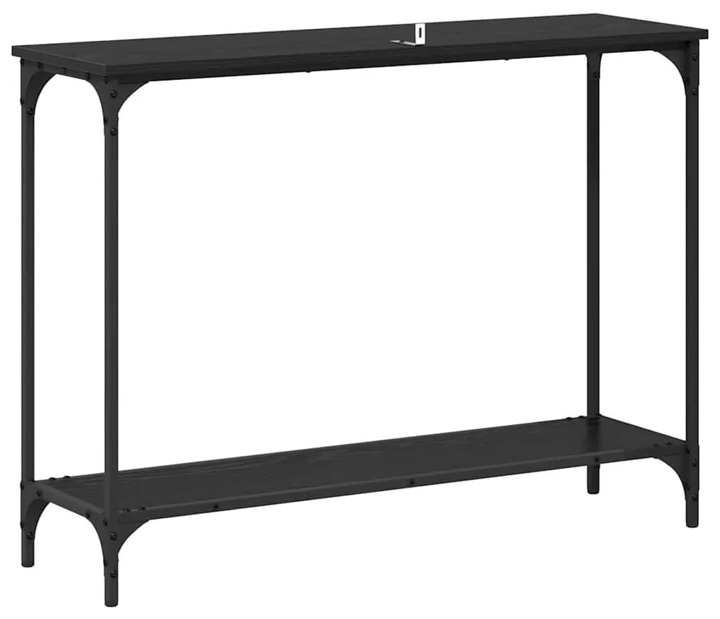 vidaXL Τραπέζι κονσόλας με ράφι Μαύρη δρυς 101 x 30.5 x 75 εκ