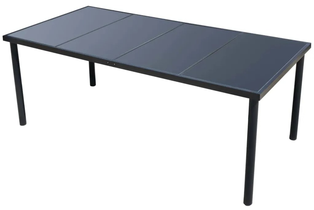 vidaXL Σετ Τραπεζαρίας Εξωτερικού Χώρου 9 Τεμαχίων Μαύρο Ατσάλινο