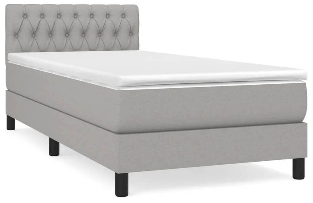 ΚΡΕΒΑΤΙ BOXSPRING ΜΕ ΣΤΡΩΜΑ ΑΝΟΙΧΤΟ ΓΚΡΙ 90X190 ΕΚ. ΥΦΑΣΜΑΤΙΝΟ 3140257