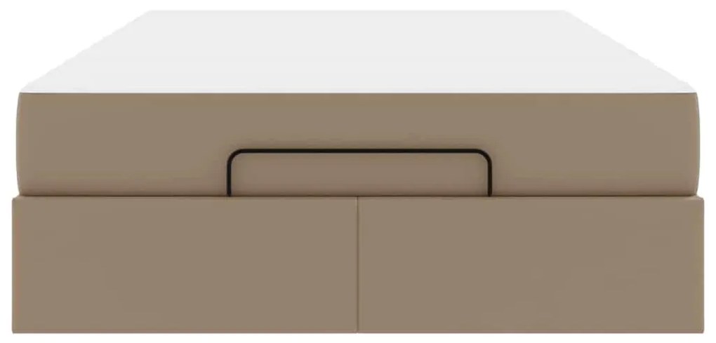 vidaXL Σκελετός κρεβατιού με στρώμα με στρώμα 2 pcs Ώχρα PVC