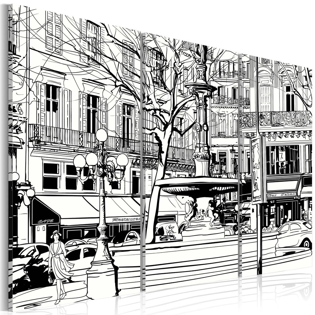 Πίνακας - Sketch of Parisian square 60x40