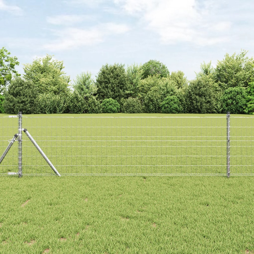 vidaXL Euro Fence με 13 Πόλους 0.8x25 μ Γαλβανισμένος Χάλυβας