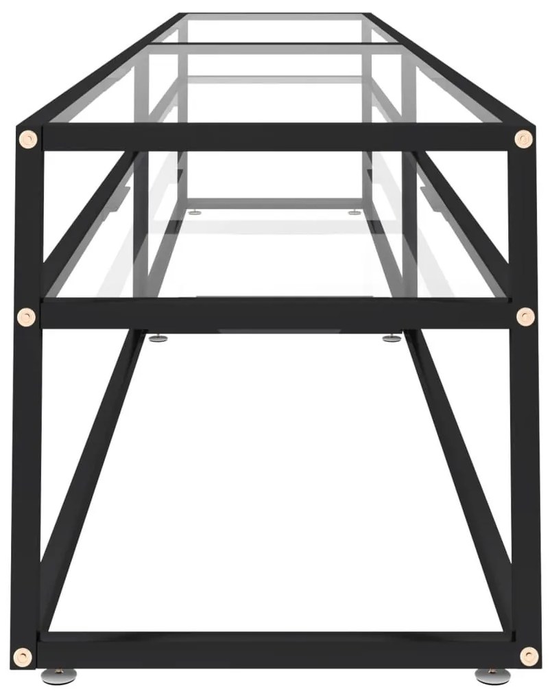 Έπιπλο Τηλεόρασης Διαφανές 220 x 40 x 40,5 εκ. από Ψημένο Γυαλί - Διαφανές