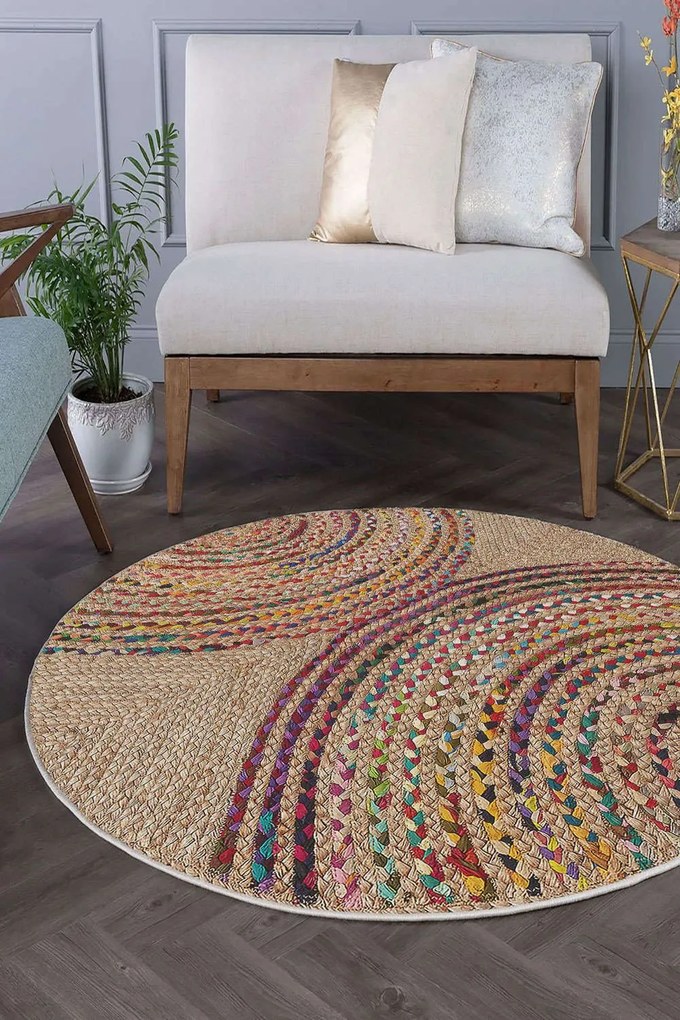 Χαλί WOOPAMUK480 Natural-Multi Conceptum Hypnose 120X120cm Round