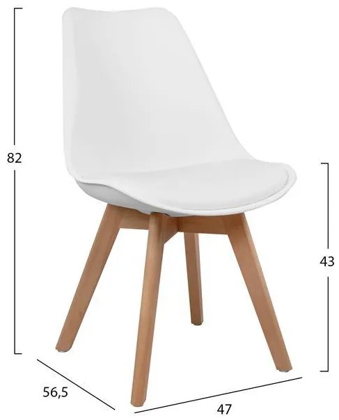Σετ τραπεζαρίας C10230 5τμχ με Τραπέζι MINIMAL 120x80x73εκ. &amp; Καρέκλες VEGAS Λευκές