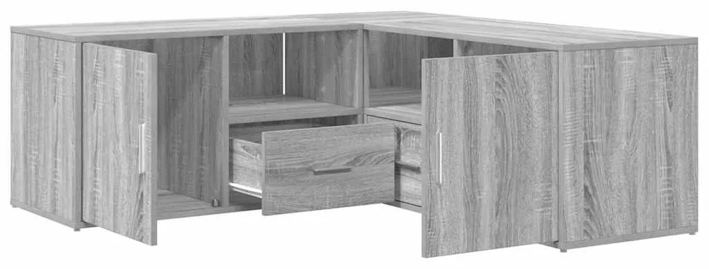 vidaXL Γωνιακό Έπιπλο Γκρι Sonoma 200x40x45 εκ. από Επεξεργ. Ξύλο