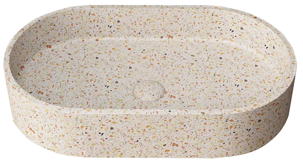 KARAG  LINUS Νιπτήρας επικαθήμενος με βαλβίδα LINUS Fruitcake CS-0010 KARAG 60x35x12cm KARAG-5206836668529