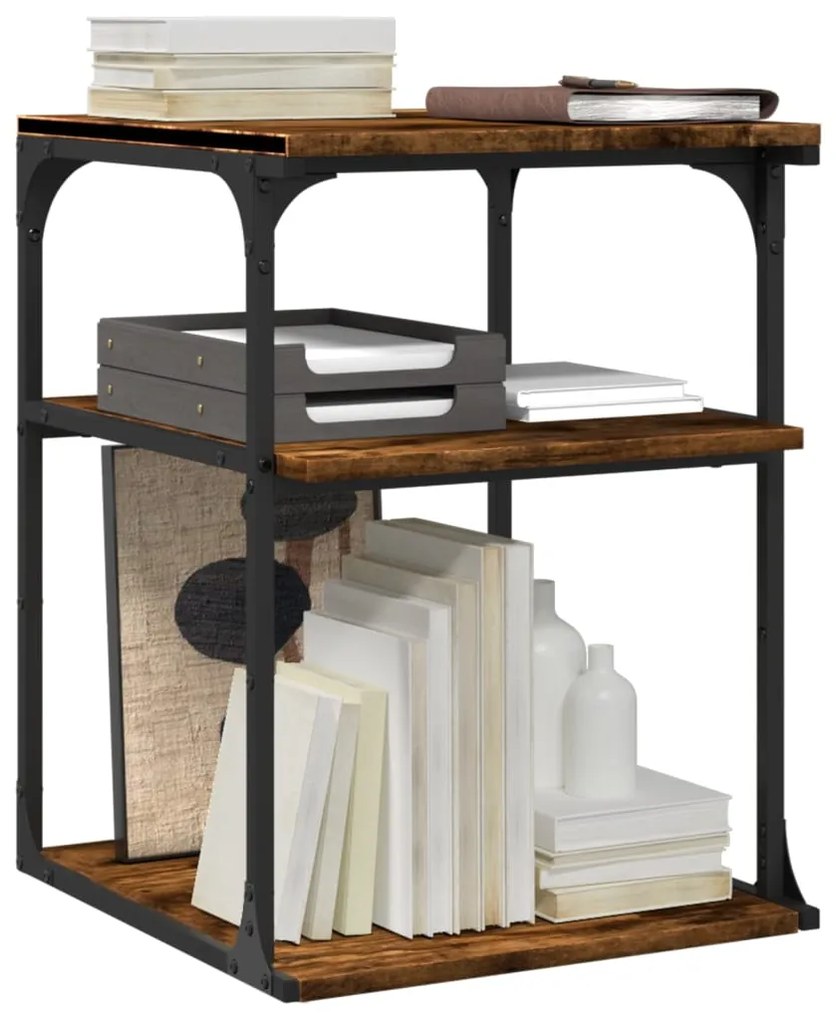 vidaXL Βάση Εκτυπωτή 3 Επιπέδων Καπνιστή Δρυς 43x48x64 εκ Επεξ. Ξύλο