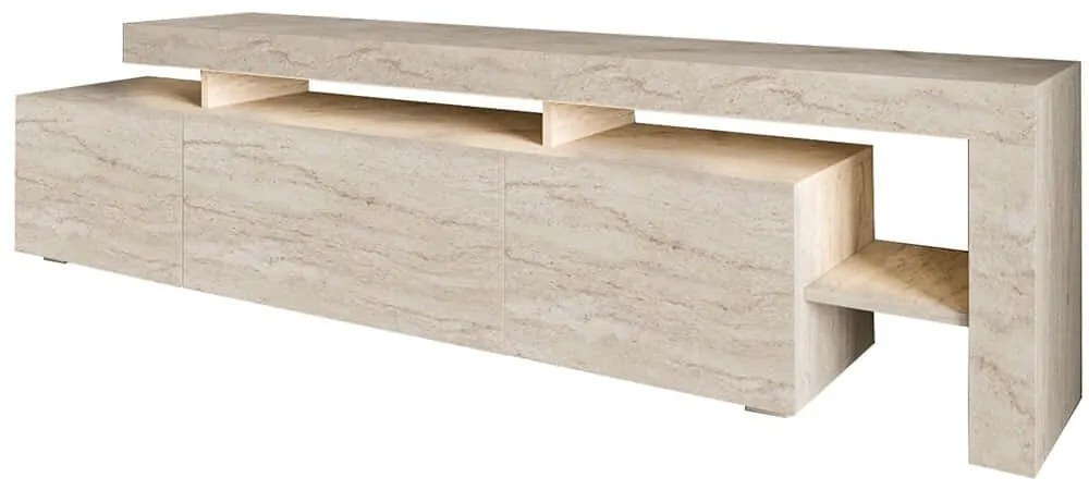 Έπιπλο Τηλεόρασης Με Φως Led Beliz 382NRC2508 192x37x53cm Travertine Beige