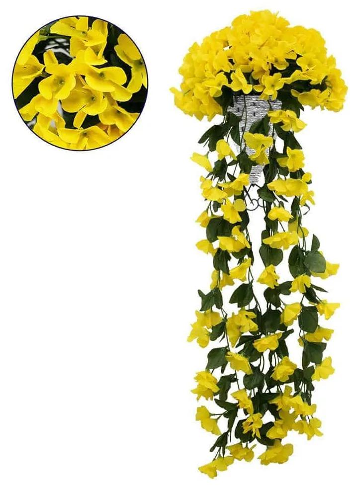 Τεχνητό Κρεμαστό Φυτό Phlox 78054 30x30x80cm Green-Yellow GloboStar Polyester,Πλαστικό