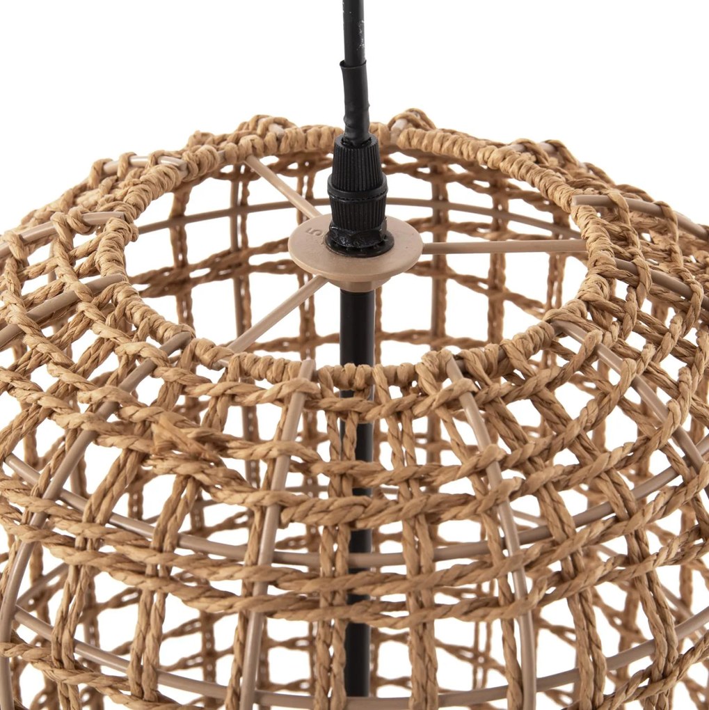 Φωτιστικό Οροφής C4344 Κυλινδρικό Paper Rope Μπέζ με 2 Λάμπες Φ25x160Υεκ. 25x25x160 εκ.