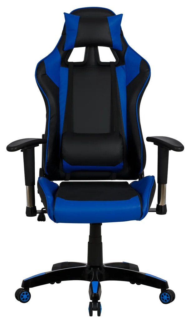 Πολυθρόνα Γραφείου Gaming Zayn Μαύρο-Μπλε Pu 67x70x134 Cm