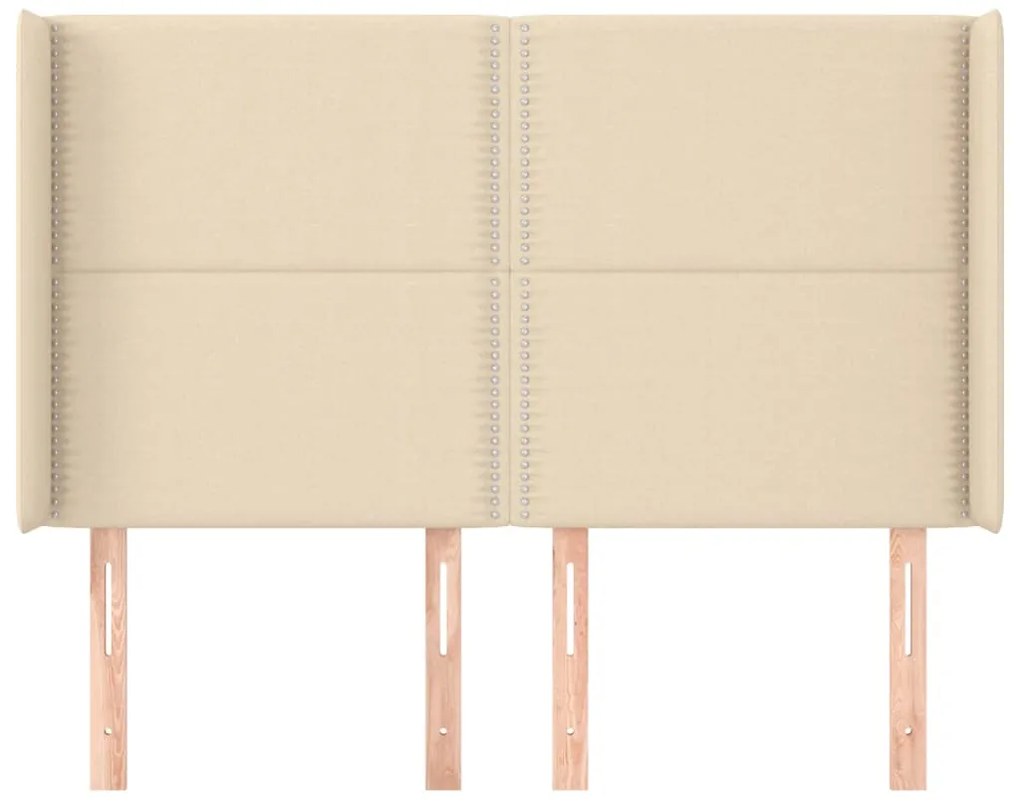 vidaXL Κεφαλάρι με Πτερύγια Κρεμ 147x16x118/128 εκ. Υφασμάτινο