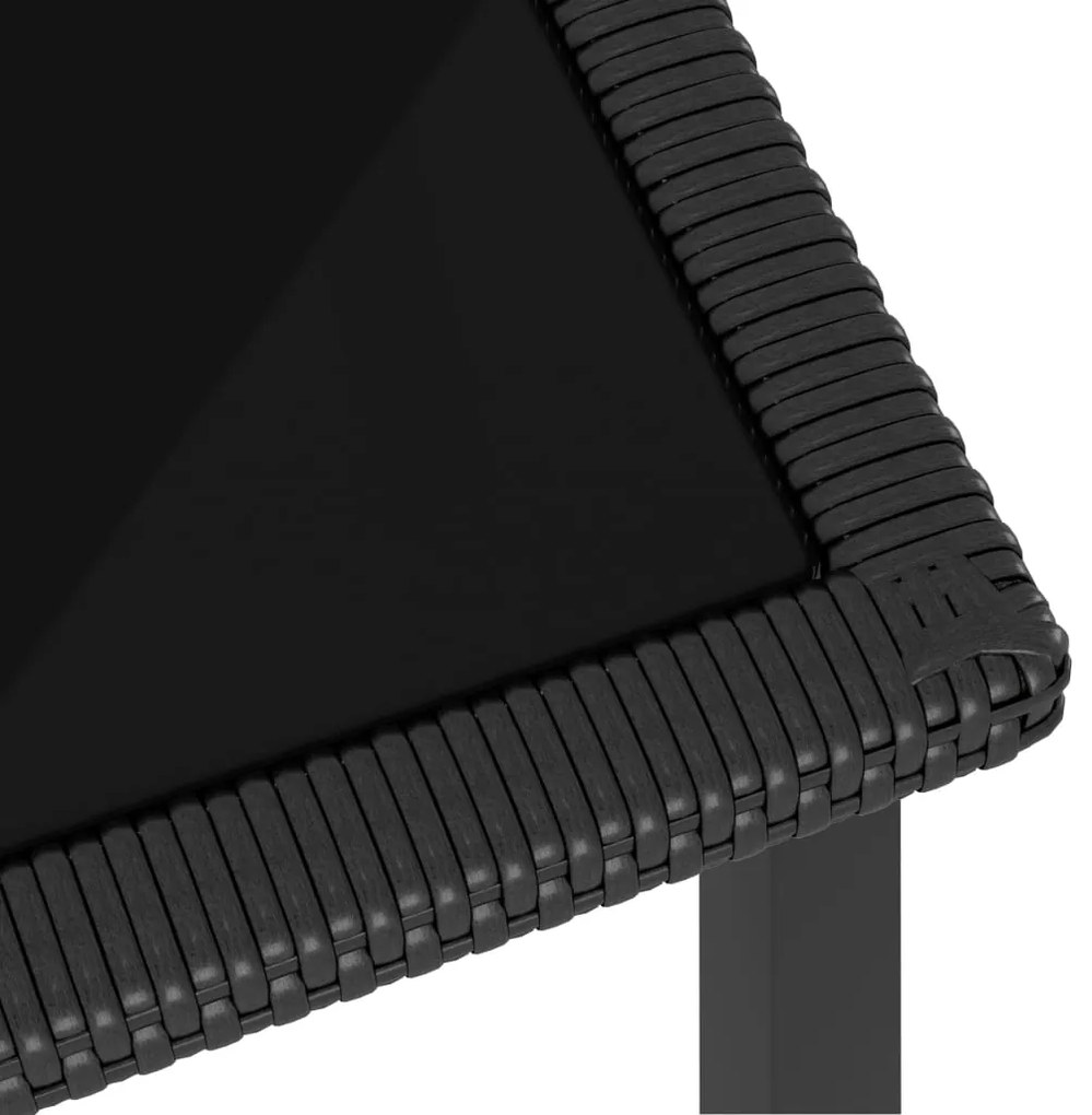 vidaXL Τραπεζαρία Κήπου Μαύρη 70 x 70 x 73 εκ. από Συνθετικό Ρατάν