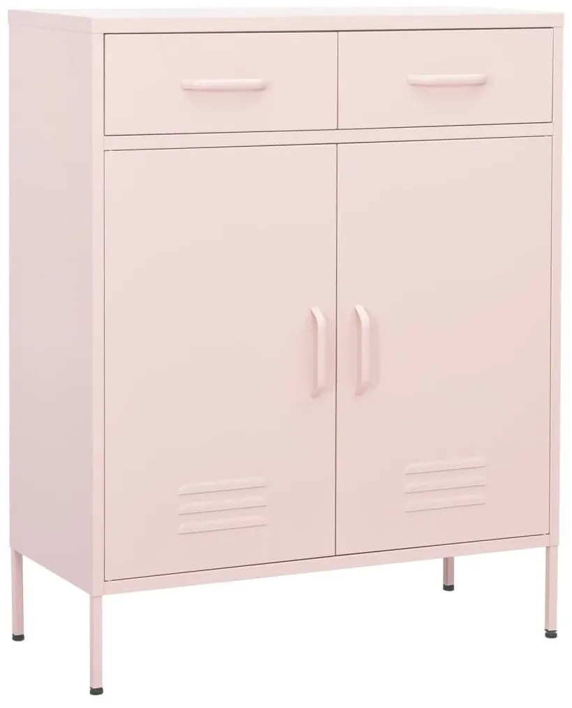Ντουλάπι Αποθήκευσης Ροζ 80 x 35 x 101,5 εκ. από Ατσάλι - Ροζ