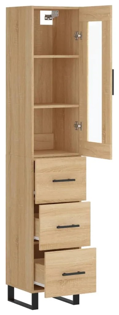 vidaXL Μπουφές Sonoma δρυς 34,5 x 34 x 180 εκ. από Επεξεργασμένο Ξύλο