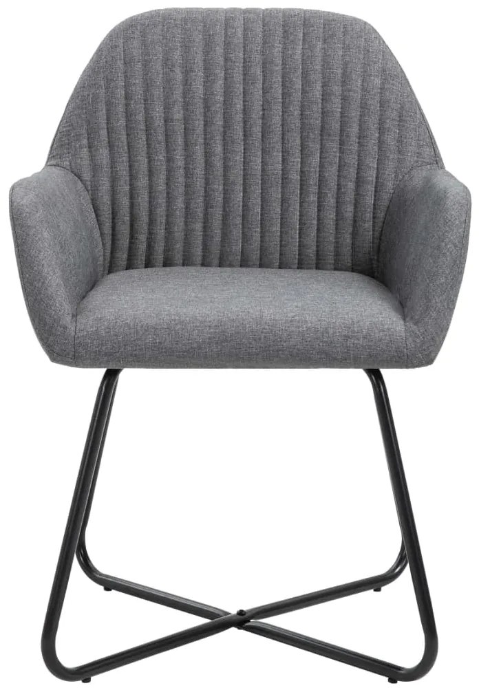 vidaXL Καρέκλες Τραπεζαρίας 4 τεμ. Σκούρο Γκρι Υφασμάτινες