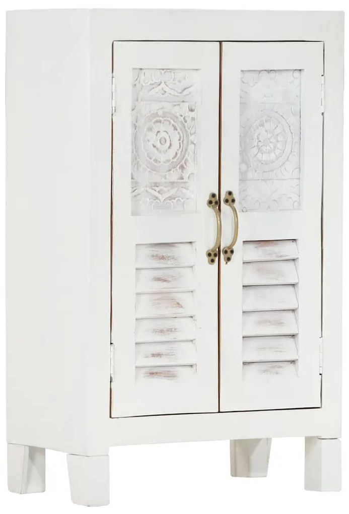 vidaXL Ντουλάπι Λευκό 55 x 30 x 90 εκ. από Μασίφ Ξύλο Ακακίας