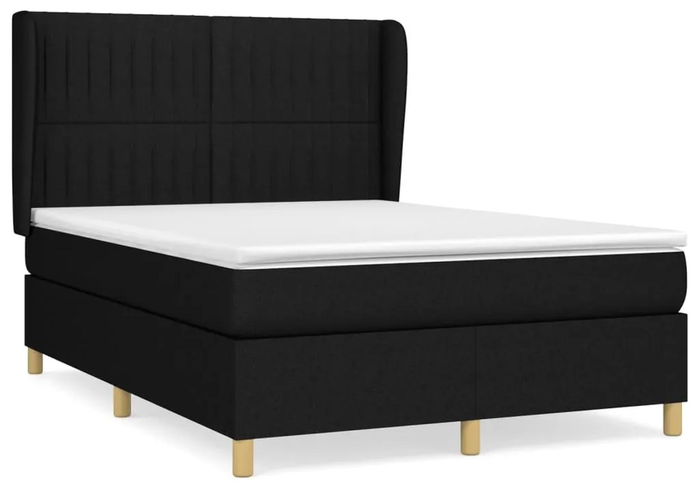 ΚΡΕΒΑΤΙ BOXSPRING ΜΕ ΣΤΡΩΜΑ ΜΑΥΡΟ 140X190 ΕΚ. ΥΦΑΣΜΑΤΙΝΟ 3128679