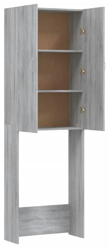 vidaXL Ντουλάπι Πλυντηρίου Γκρι Sonoma 64 x 25,5 x 190 εκ.