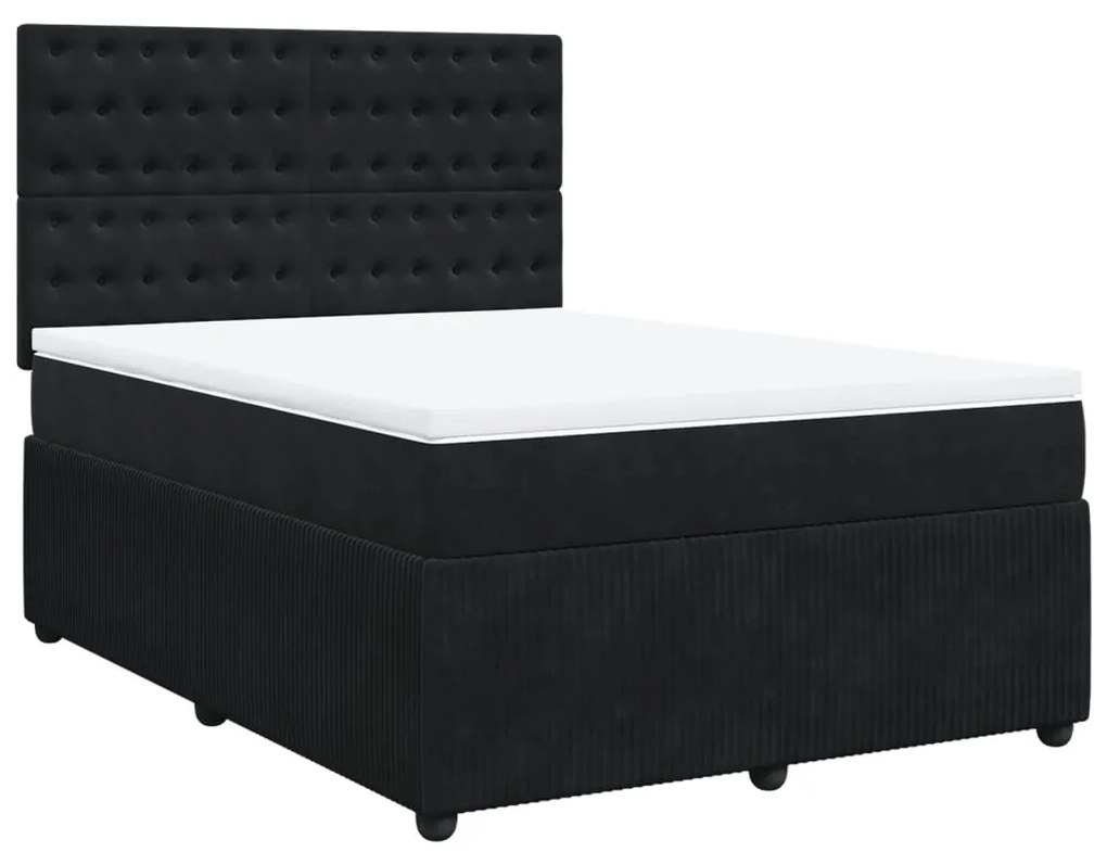 ΚΡΕΒΑΤΙ BOXSPRING ΜΕ ΣΤΡΩΜΑ ΜΑΥΡΟ 160X200 ΕΚ. ΒΕΛΟΥΔΙΝΟ 3292396