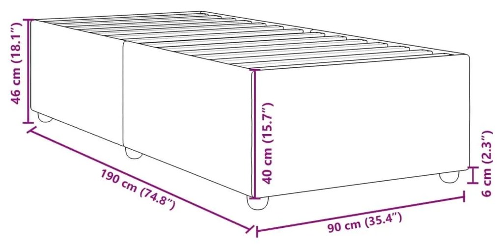 Σκελετός Κρεβατιού Χωρίς Στρώμα Κρέμα 90x190 εκ. Υφασμάτινο - Κρεμ