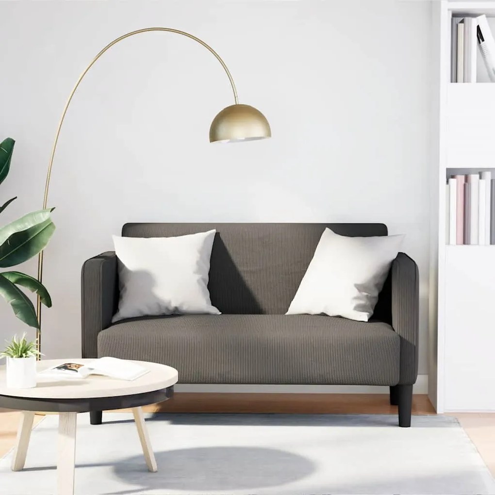 vidaXL καναπές Loveseat ανοιχτό γκρι 109 cm Corduroy ύφασμα