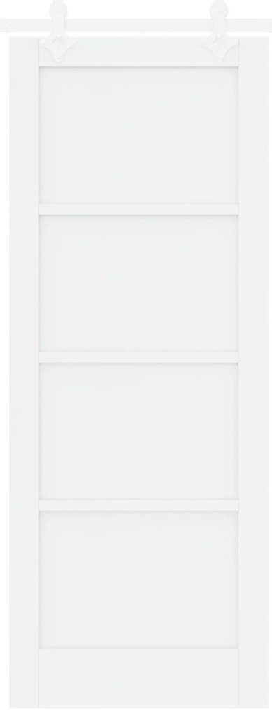 vidaXL Συρόμενη Πόρτα με Σετ Εξαρτημάτων Λευκή 78x202 cm Σταθερό Ξύλο Πεύκου