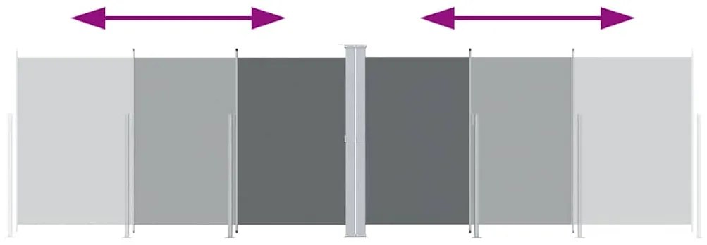 vidaXL Σκίαστρο Πλαϊνό Συρόμενο Ανθρακί 180 x 600 εκ.