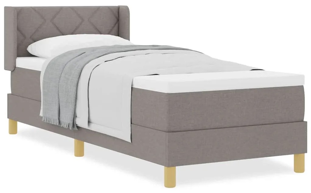 vidaXL Κρεβάτι με Ελατήρια με στρώμα Taupe 80 x 200 cm ύφασμα