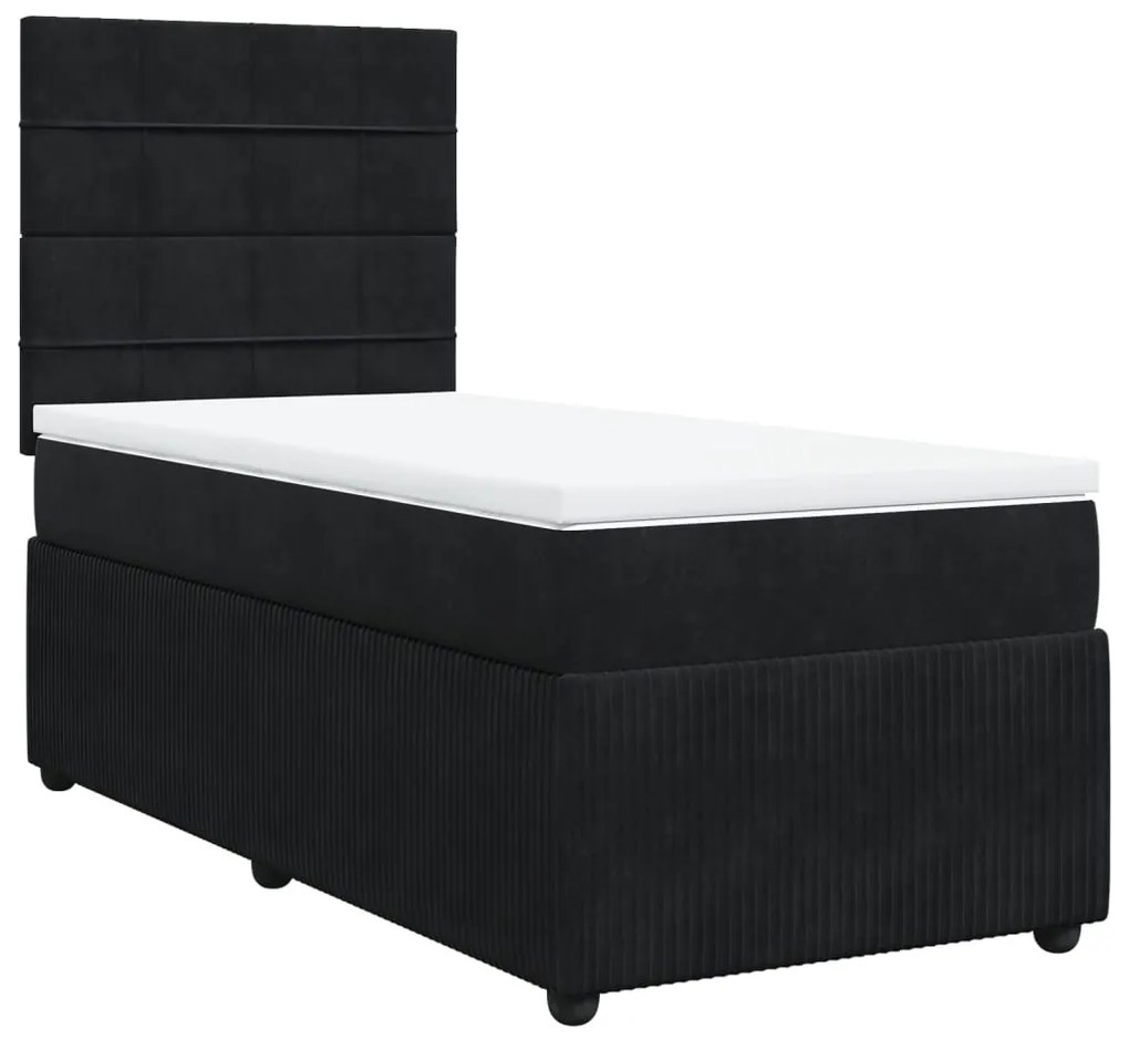 ΚΡΕΒΑΤΙ BOXSPRING ΜΕ ΣΤΡΩΜΑ ΜΑΥΡΟ 80 X 200 ΕΚ. ΒΕΛΟΥΔΙΝΟ 3292192