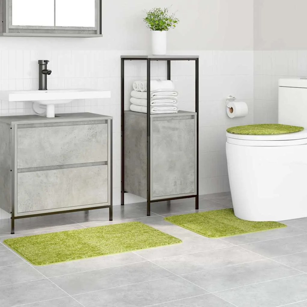 vidaXL Πατάκι μπάνιου 3 pcs Πράσινο 50 x 50 cm Πολυπροπυλένιο