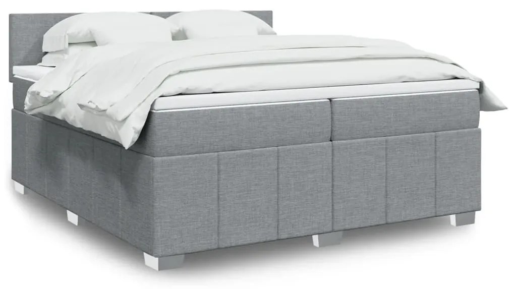 ΚΡΕΒΑΤΙ BOXSPRING ΜΕ ΣΤΡΩΜΑ ΑΝΟΙΧΤΟ ΓΚΡΙ 200X200 ΕΚ. ΥΦΑΣΜΑΤΙΝΟ 3287168