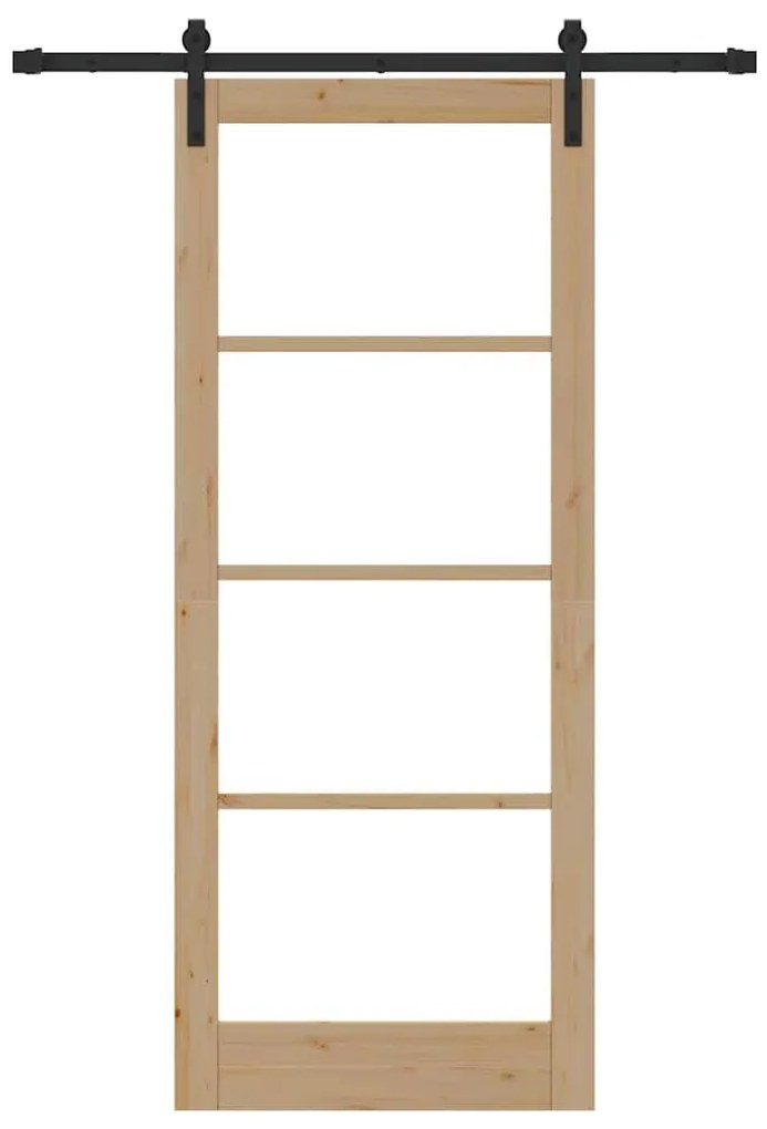 vidaXL Συρόμενη Πόρτα ORKDAL Καφέ 86 x 211 cm Ξύλο και μέταλλο