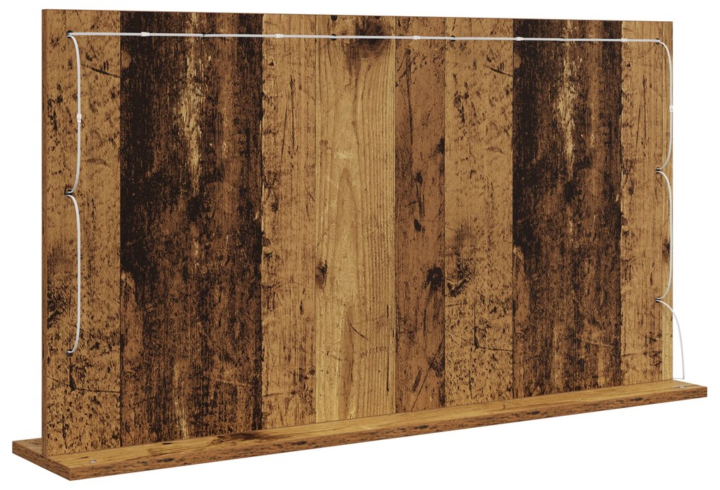 vidaXL Καθρέφτης Vanity Παλιό ξύλο Ξύλο και Γυαλί 100 x 55 x 18 εκ