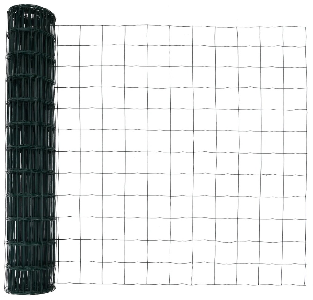 vidaXL Euro Fence με 7 Στήλες 1.4x10 μ Γαλβανισμένος Χάλυβας Πράσινος