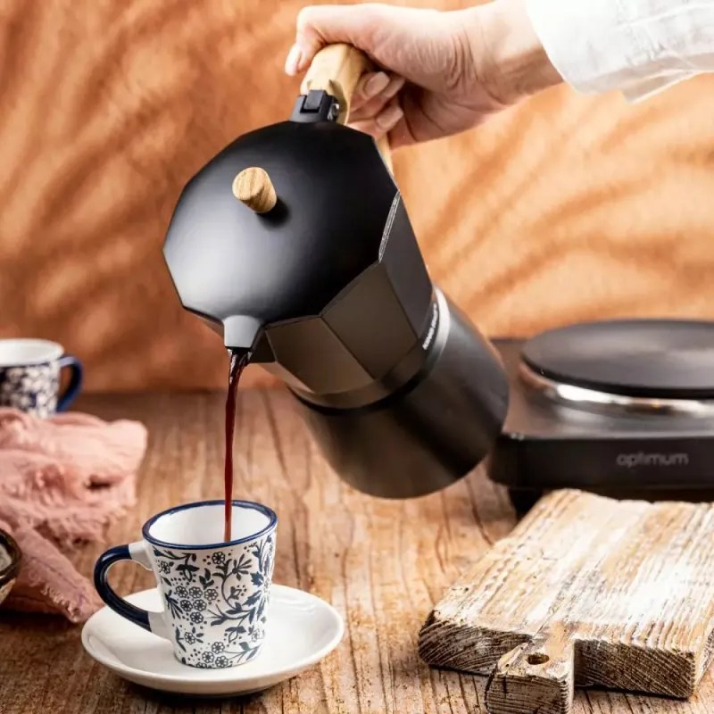 Καφετιέρα Kubinska Kinghoff KH 1887, 9 μπολ, 450 ml, Αλουμίνιο, Επαγωγή, Μαύρο.