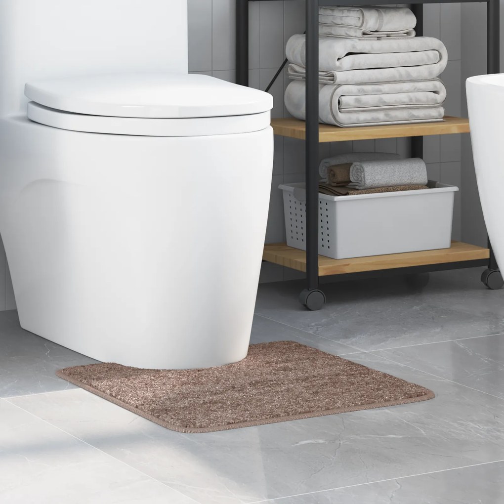 vidaXL Πατάκι Μπάνιου U-Shaped Καφέ 50x50 εκ Πολυπροπυλένιο Αντιολισθητικό
