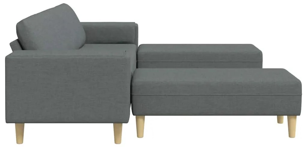 vidaXL Σετ Καναπέ 3 pcs Σκούρο γκρι ύφασμα